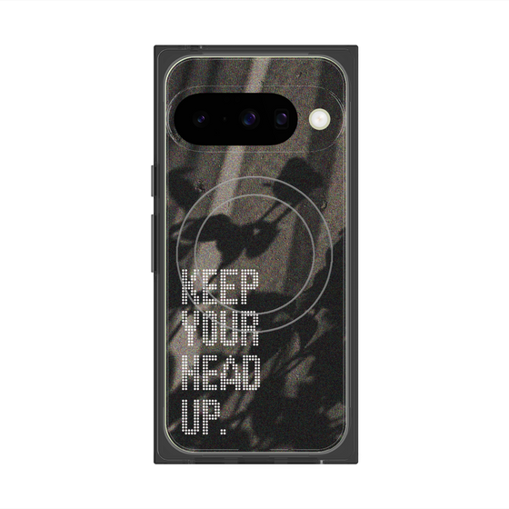 プレミアムスクエアケース with Pixelsnap［ オリジナル - ドットオーバーレイ - KEEP YOUR HEAD UP/B ］
