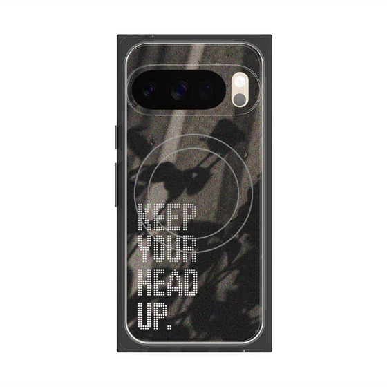 プレミアムスクエアケース with Pixelsnap［ オリジナル - ドットオーバーレイ - KEEP YOUR HEAD UP/B ］
