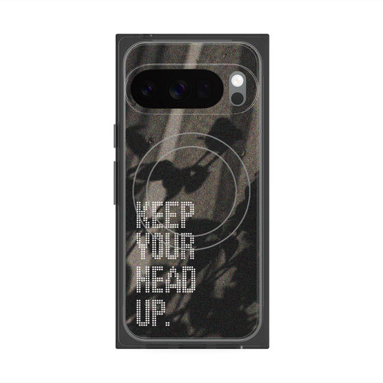 プレミアムスクエアケース with Pixelsnap［ オリジナル - ドットオーバーレイ - KEEP YOUR HEAD UP/B ］