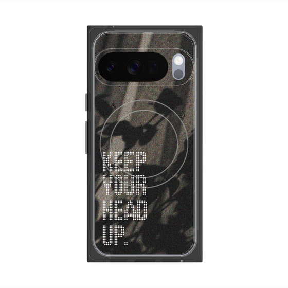 プレミアムスクエアケース with Pixelsnap［ オリジナル - ドットオーバーレイ - KEEP YOUR HEAD UP/B ］