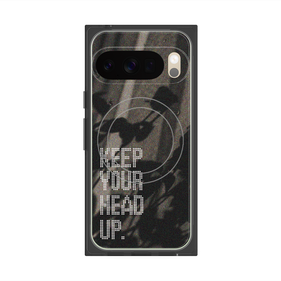 プレミアムスクエアケース with Pixelsnap［ オリジナル - ドットオーバーレイ - KEEP YOUR HEAD UP/B ］