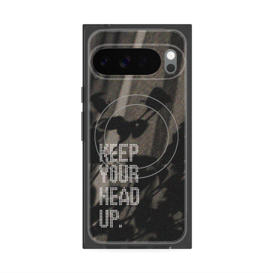 プレミアムスクエアケース with Pixelsnap［ オリジナル - ドットオーバーレイ - KEEP YOUR HEAD UP/B ］