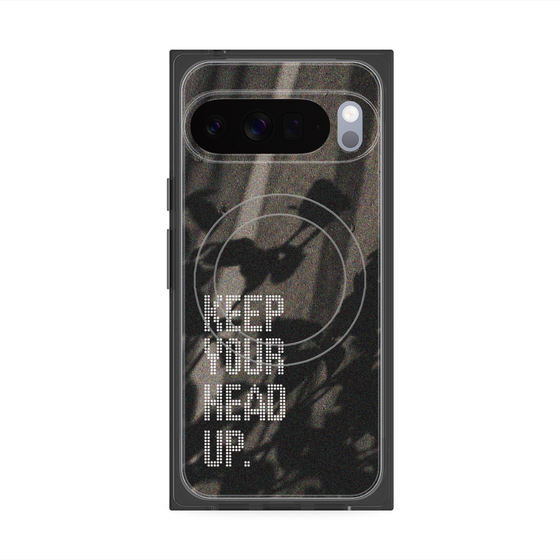 プレミアムスクエアケース with Pixelsnap［ オリジナル - ドットオーバーレイ - KEEP YOUR HEAD UP/B ］