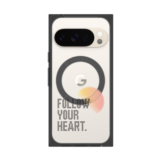 プレミアムスクエアケース with Pixelsnap［ オリジナル - ドットオーバーレイ - FOLLOW YOUR HEART/A ］