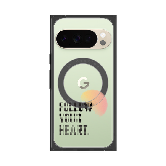 プレミアムスクエアケース with Pixelsnap［ オリジナル - ドットオーバーレイ - FOLLOW YOUR HEART/A ］