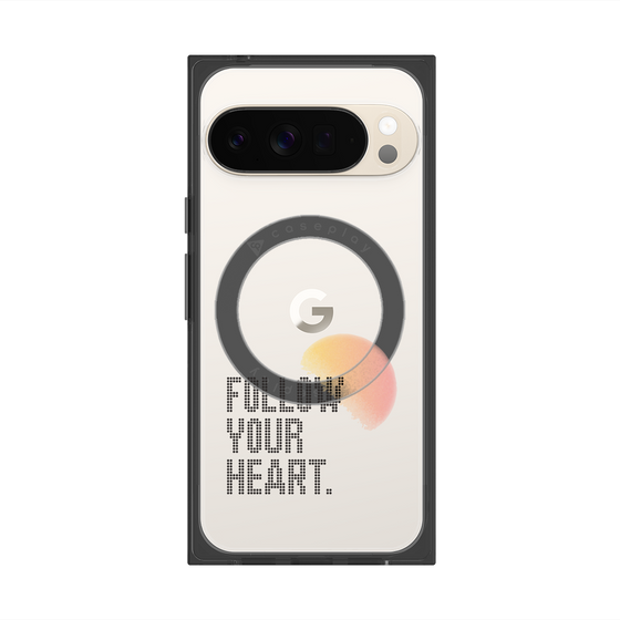 プレミアムスクエアケース with Pixelsnap［ オリジナル - ドットオーバーレイ - FOLLOW YOUR HEART/A ］