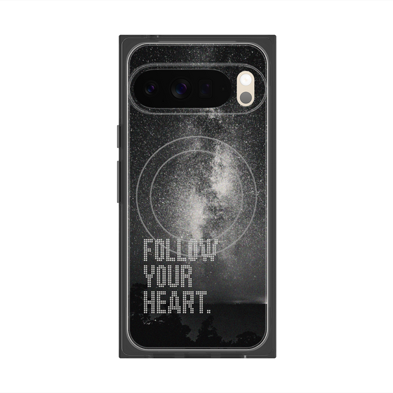 プレミアムスクエアケース with Pixelsnap［ オリジナル - ドットオーバーレイ - FOLLOW YOUR HEART/C ］
