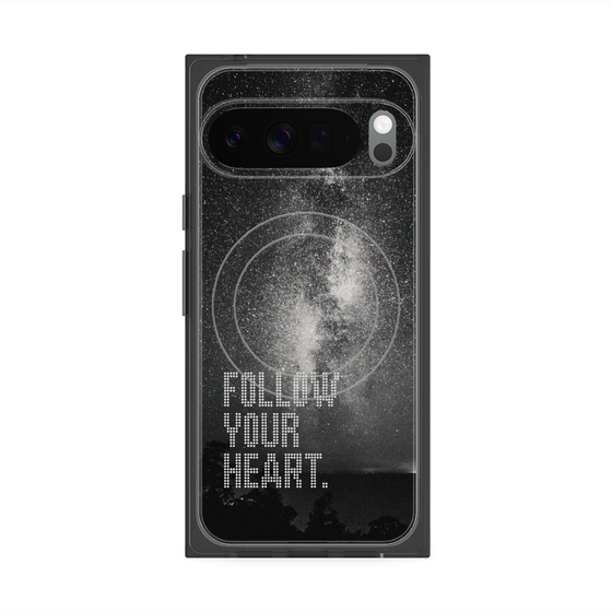 プレミアムスクエアケース with Pixelsnap［ オリジナル - ドットオーバーレイ - FOLLOW YOUR HEART/C ］