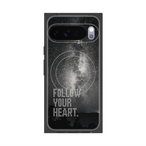 プレミアムスクエアケース with Pixelsnap［ オリジナル - ドットオーバーレイ - FOLLOW YOUR HEART/C ］