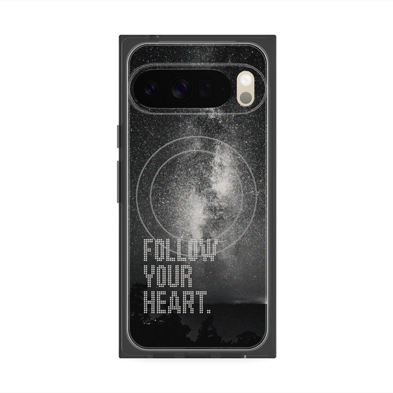 プレミアムスクエアケース with Pixelsnap［ オリジナル - ドットオーバーレイ - FOLLOW YOUR HEART/C ］