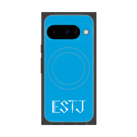 プレミアムスクエアケース with Pixelsnap［ オリジナル - ESTJ 幹部 - アルファベット - ブルー ］