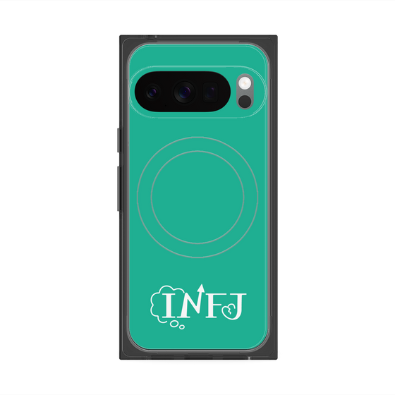 プレミアムスクエアケース with Pixelsnap［ オリジナル - INFJ 提唱者 - アルファベット - グリーン ］