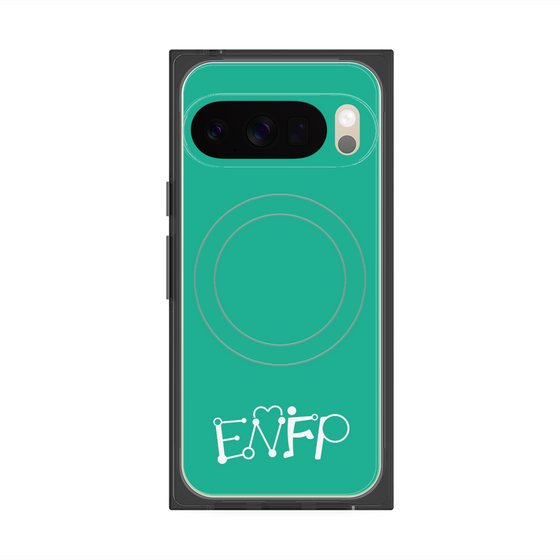 プレミアムスクエアケース with Pixelsnap［ オリジナル - ENFP 運動家 - アルファベット - グリーン ］