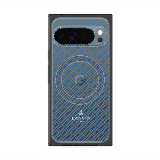 プレミアムスクエアケース with Pixelsnap［ LANVIN COLLECTION - ロゴパターン - ブルー ］