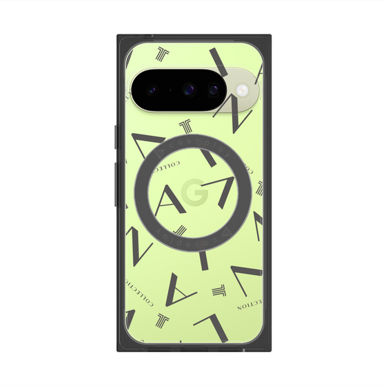 プレミアムスクエアケース with Pixelsnap［ LANVIN COLLECTION - タイポグラフィ - グレー ］