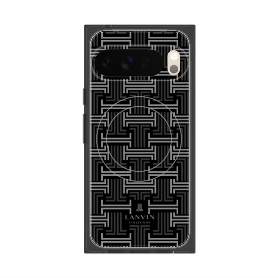 プレミアムスクエアケース with Pixelsnap［ LANVIN COLLECTION - モノグラム - 黒 ］