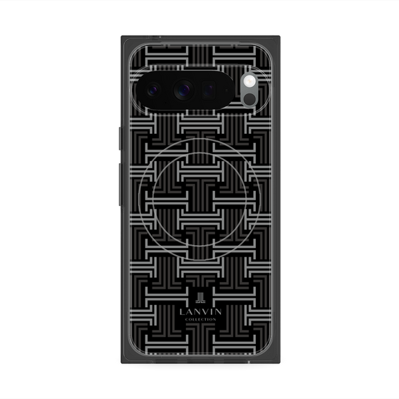 プレミアムスクエアケース with Pixelsnap［ LANVIN COLLECTION - モノグラム - 黒 ］