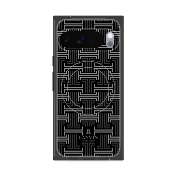 プレミアムスクエアケース with Pixelsnap［ LANVIN COLLECTION - モノグラム - 黒 ］