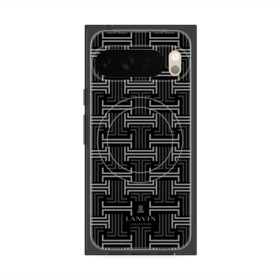 プレミアムスクエアケース with Pixelsnap［ LANVIN COLLECTION - モノグラム - 黒 ］