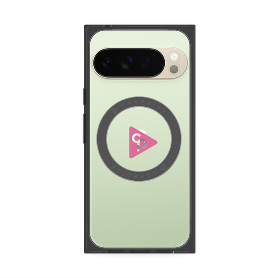 プレミアムスクエアケース with Pixelsnap［ オリジナル - caseplayロゴ - ピンク/C ］