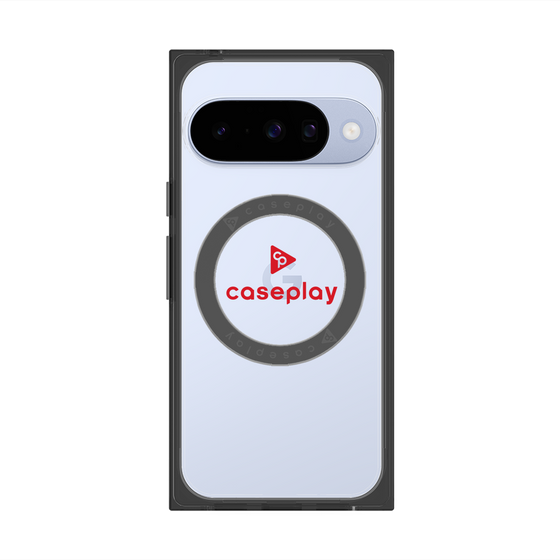 プレミアムスクエアケース with Pixelsnap［ オリジナル - caseplayロゴ - レッド/D ］