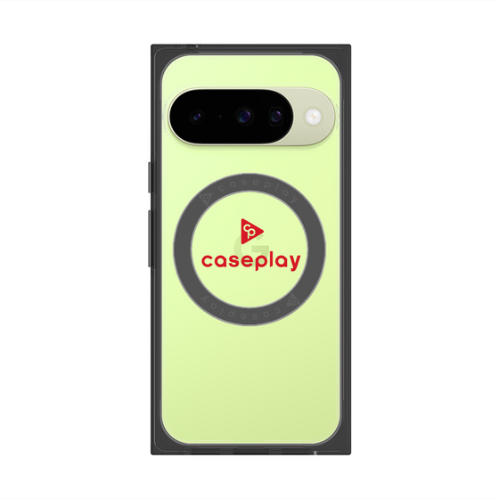 プレミアムスクエアケース with Pixelsnap［ オリジナル - caseplayロゴ - レッド/D ］