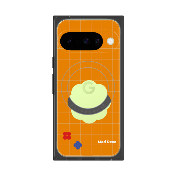 プレミアムスクエアケース with Pixelsnap［ Mod Deco - オリジナル - レトロオレンジ ］