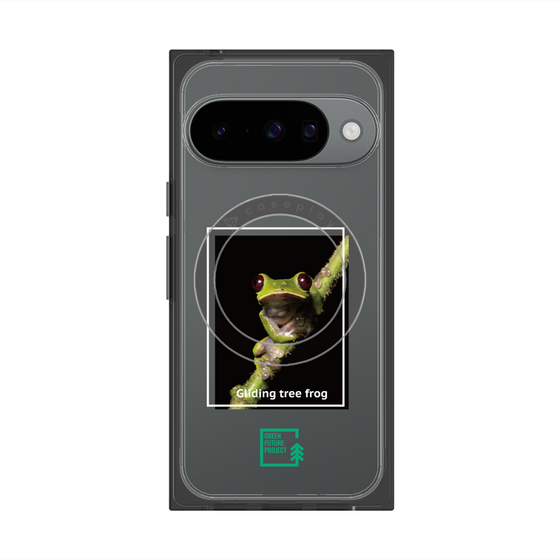 プレミアムスクエアケース with Pixelsnap［ Green Future Project - Gliding tree frog ］