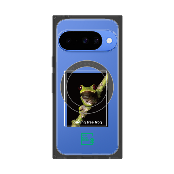 プレミアムスクエアケース with Pixelsnap［ Green Future Project - Gliding tree frog ］