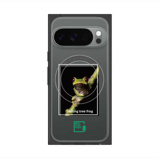 プレミアムスクエアケース with Pixelsnap［ Green Future Project - Gliding tree frog ］