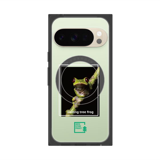 プレミアムスクエアケース with Pixelsnap［ Green Future Project - Gliding tree frog ］
