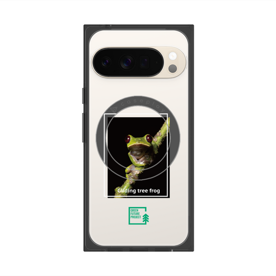 プレミアムスクエアケース with Pixelsnap［ Green Future Project - Gliding tree frog ］