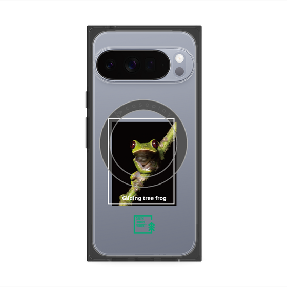 プレミアムスクエアケース with Pixelsnap［ Green Future Project - Gliding tree frog ］