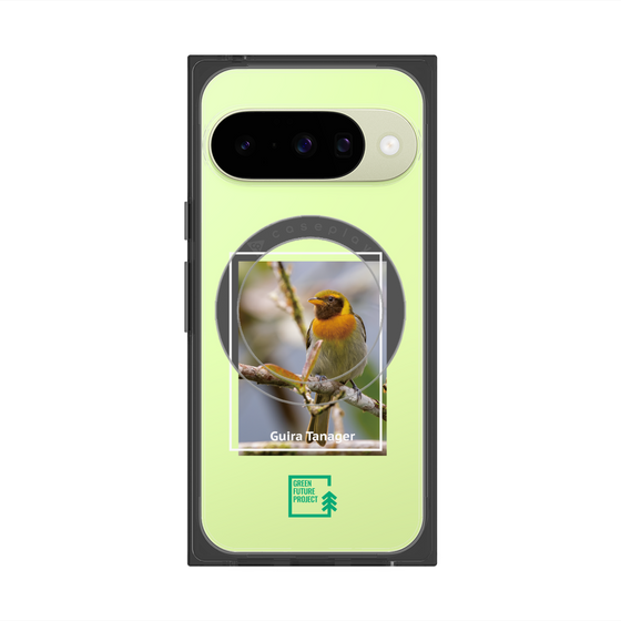 プレミアムスクエアケース with Pixelsnap［ Green Future Project - Guira Tanager ］
