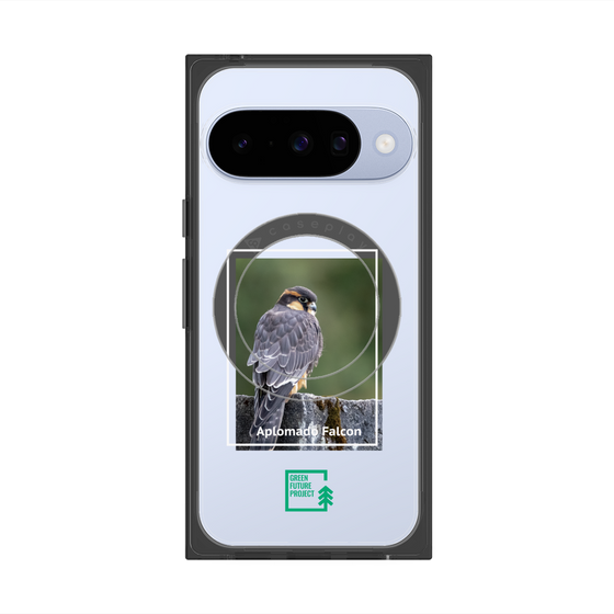 プレミアムスクエアケース with Pixelsnap［ Green Future Project - Aplomado Falcon ］
