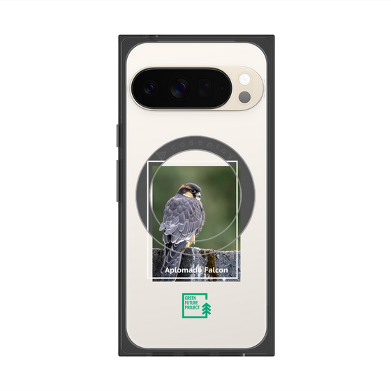 プレミアムスクエアケース with Pixelsnap［ Green Future Project - Aplomado Falcon ］