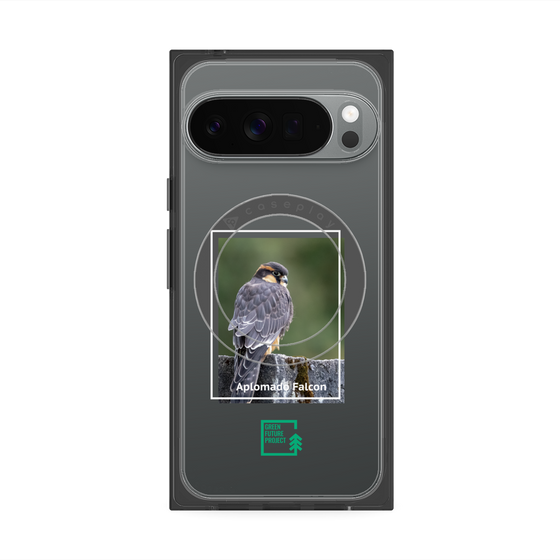 プレミアムスクエアケース with Pixelsnap［ Green Future Project - Aplomado Falcon ］