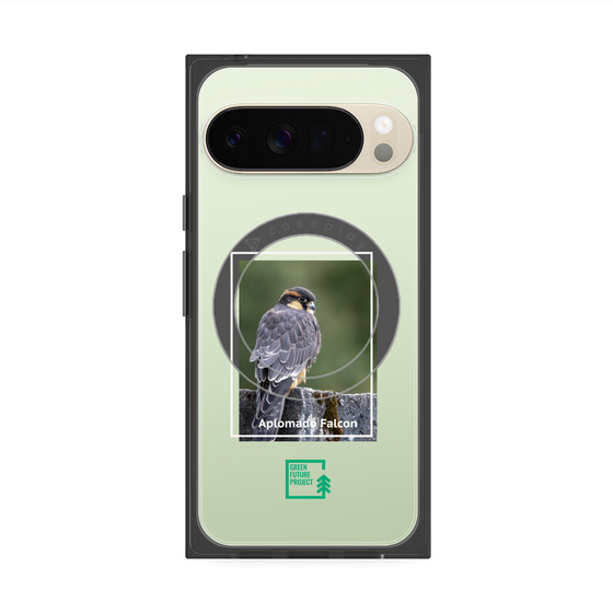 プレミアムスクエアケース with Pixelsnap［ Green Future Project - Aplomado Falcon ］