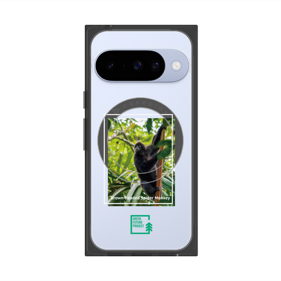 プレミアムスクエアケース with Pixelsnap［ Green Future Project - Brown-headed Spider Monkey ］