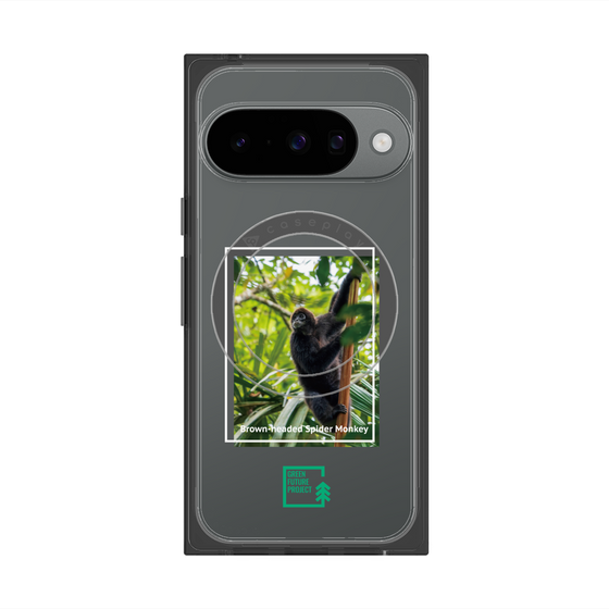 プレミアムスクエアケース with Pixelsnap［ Green Future Project - Brown-headed Spider Monkey ］