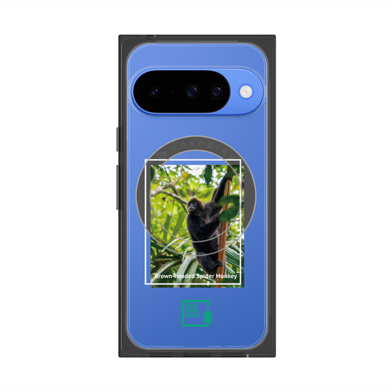 プレミアムスクエアケース with Pixelsnap［ Green Future Project - Brown-headed Spider Monkey ］