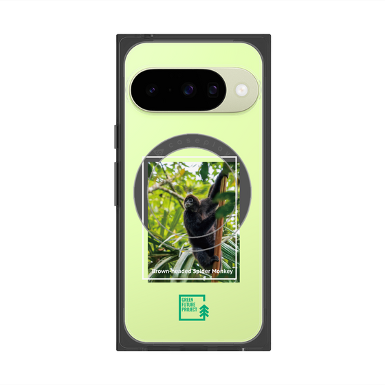 プレミアムスクエアケース with Pixelsnap［ Green Future Project - Brown-headed Spider Monkey ］