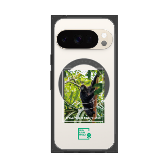 プレミアムスクエアケース with Pixelsnap［ Green Future Project - Brown-headed Spider Monkey ］