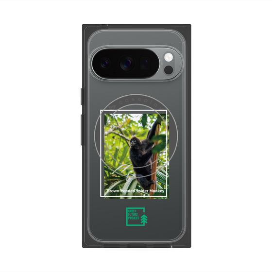 プレミアムスクエアケース with Pixelsnap［ Green Future Project - Brown-headed Spider Monkey ］
