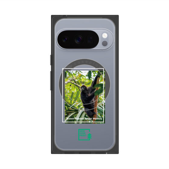 プレミアムスクエアケース with Pixelsnap［ Green Future Project - Brown-headed Spider Monkey ］
