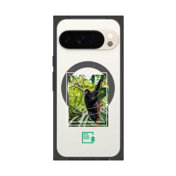 プレミアムスクエアケース with Pixelsnap［ Green Future Project - Brown-headed Spider Monkey ］