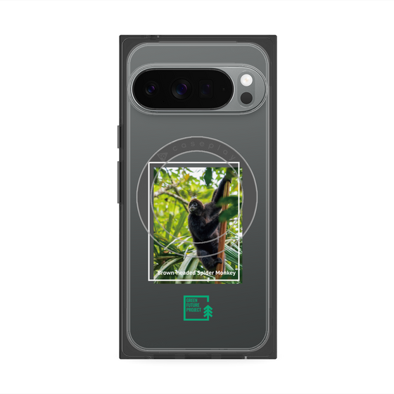 プレミアムスクエアケース with Pixelsnap［ Green Future Project - Brown-headed Spider Monkey ］