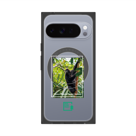 プレミアムスクエアケース with Pixelsnap［ Green Future Project - Brown-headed Spider Monkey ］