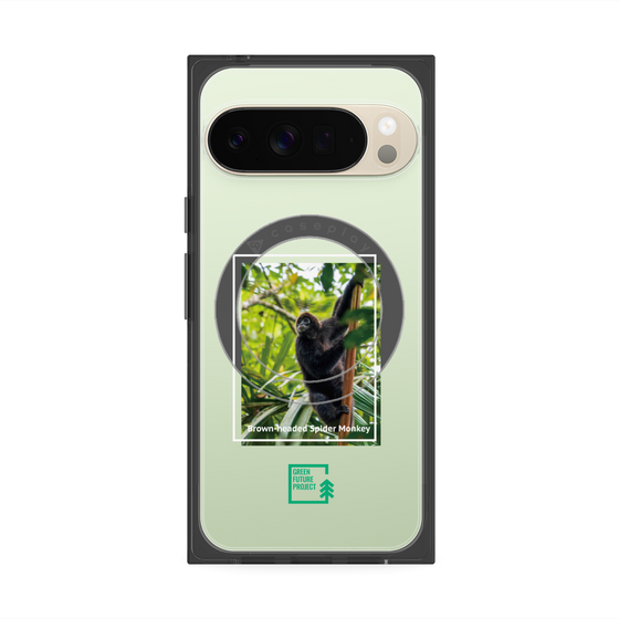 プレミアムスクエアケース with Pixelsnap［ Green Future Project - Brown-headed Spider Monkey ］