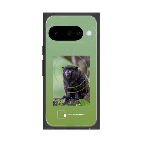 プレミアムスクエアケース with Pixelsnap［ Green Future Project - Black-mantled Tamarin ］